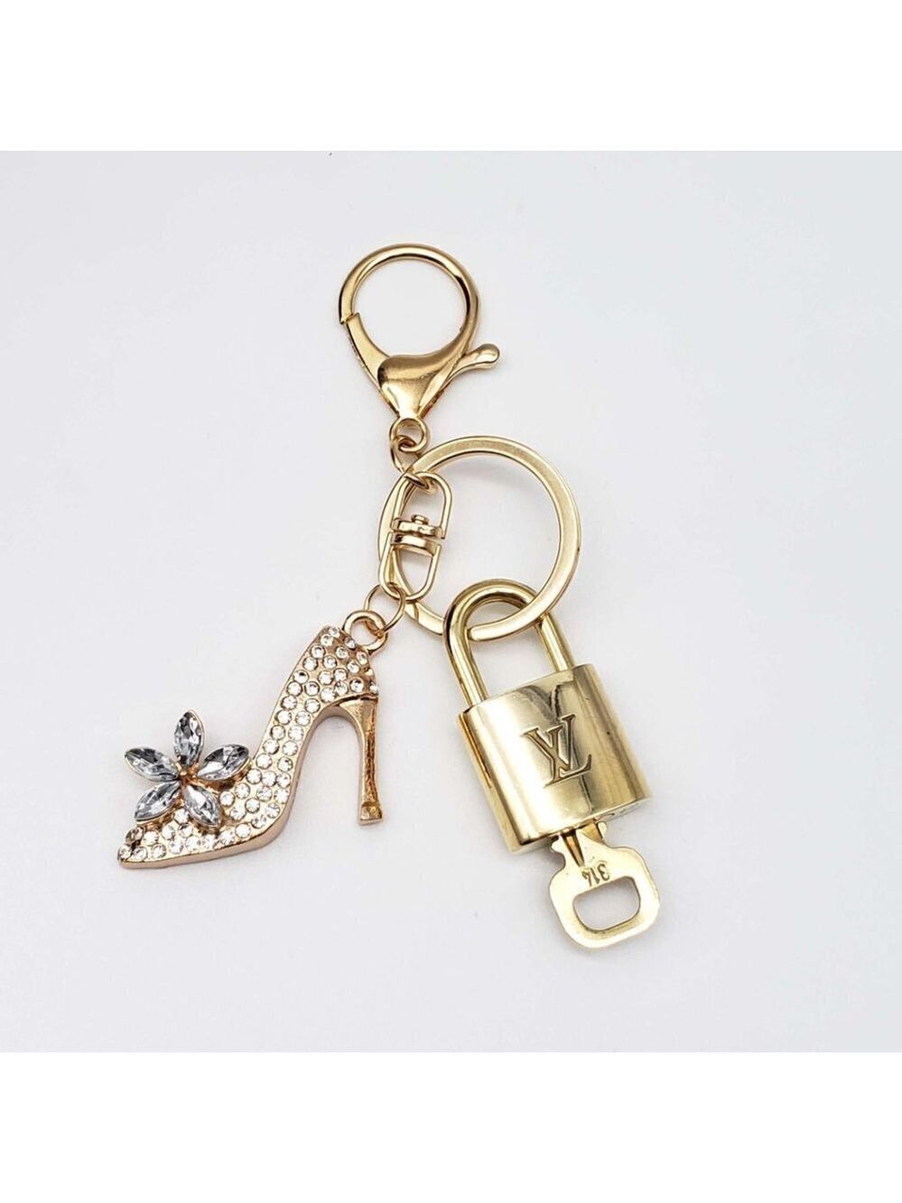 100% Auth Louis Vuitton Lock & Key with unbranded Bagcharm, Keycharm, Keychain
